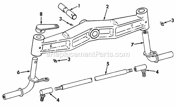 Front Axle & Connections Diagram and Parts List for 70  Cub Cadet Lawn Tractor